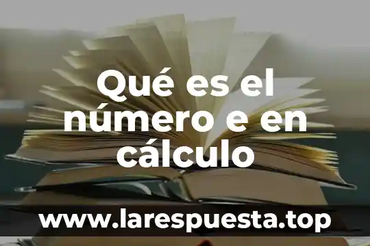 Qué es el número e en cálculo