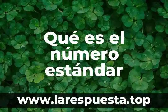 Qué es el número estándar