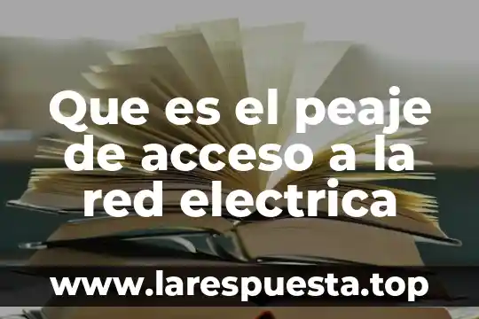 Que es el peaje de acceso a la red electrica