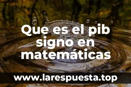 Que es el pib signo en matemáticas