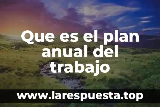 Método del valor anual que es 7 Que es el plan anual del trabajo