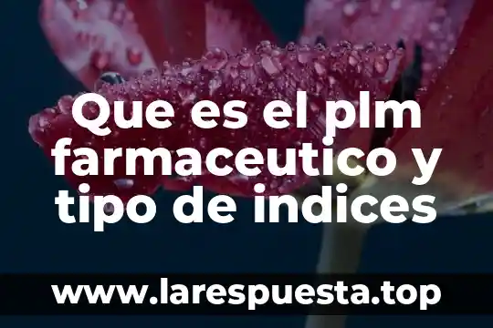 Que es el plm farmaceutico y tipo de indices