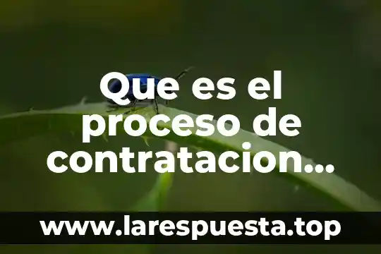 Que es el proceso de contratacion conclusion