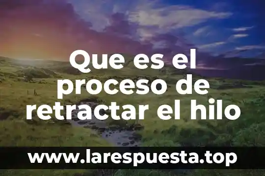 Que es una guia para un proceso 7 Que es el proceso de retractar el hilo