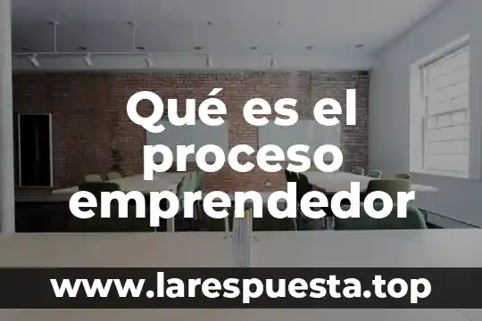 Qué es un emprendedor y características 8 Qué es el proceso emprendedor