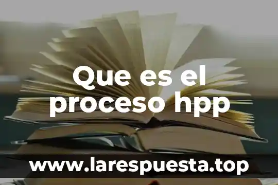 Que es un proceso alterno de reorganizacion 4 Que es el proceso hpp