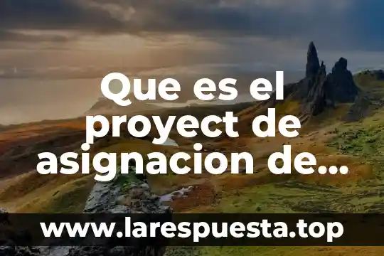 Que es el proyect de asignacion de porcentaje