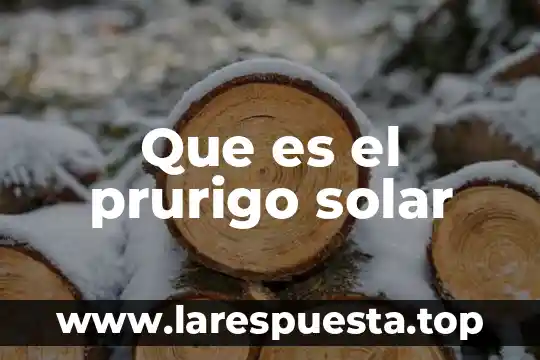 Que es la selda solar 3 Que es el prurigo solar