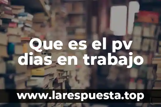 Que es dividir el trabajo por edad y sexo 4 Que es el pv dias en trabajo