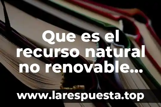 Qué es comida o renovable 7 Que es el recurso natural no renovable ejemplo