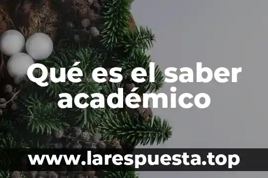Sin saber que es lo que hago 5 Qué es el saber académico