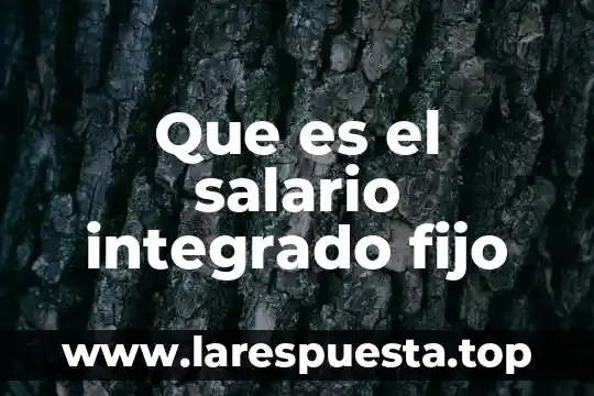 Que es el salario integrado fijo