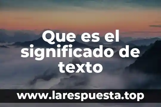 Que es el significado de texto