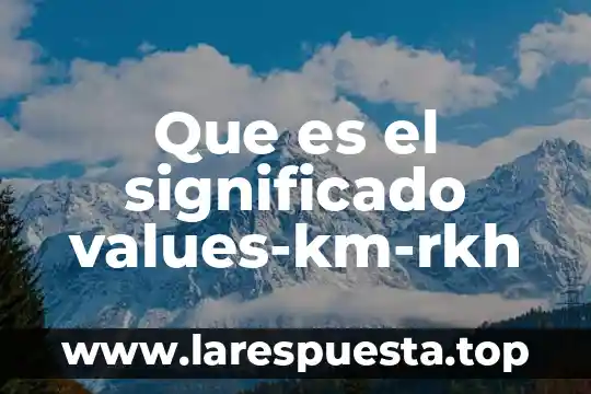 Que es el significado values-km-rkh