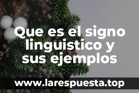 Que es el signo linguistico y sus ejemplos