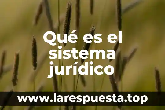 Qué es el sistema jurídico