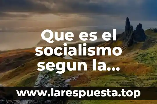 Que es el socialismo segun la sosiologia