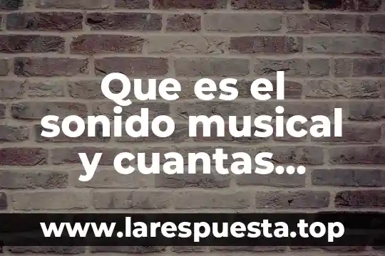 Que es el sonido musical y cuantas clases hay
