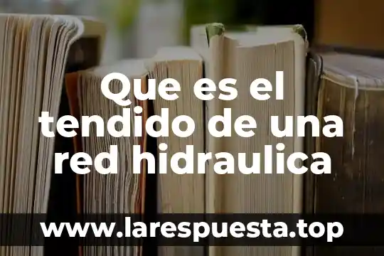 Qué es la energía hidráulica definición 4 Que es el tendido de una red hidraulica