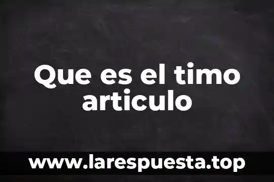 Que es un articulo y como se indican 3 Que es el timo articulo
