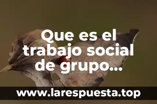 Que es el trabajo social de grupo segun mary richmond