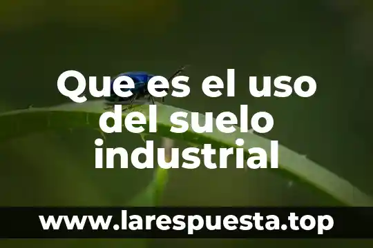 Que es el uso del suelo industrial