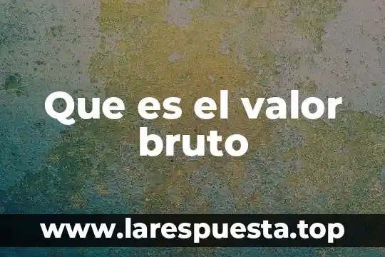 Qué es el producto interno bruto industrial 4 Que es el valor bruto