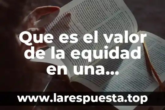 Que es el valor de la equidad en una empresa
