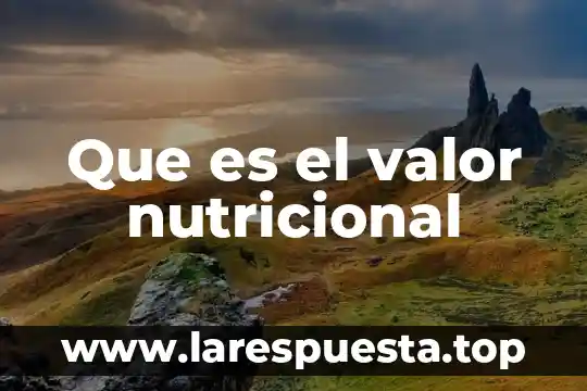 Que es la composicion nutricional de los alimentos 4 Que es el valor nutricional