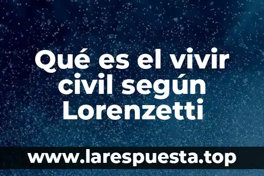 Qué es el vivir civil según Lorenzetti