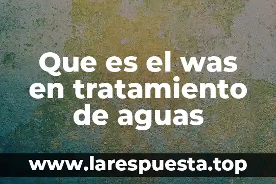 Que es el was en tratamiento de aguas