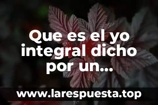 Que es el yo integral dicho por un psicologo