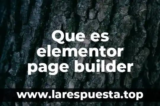 Que es elementor page builder