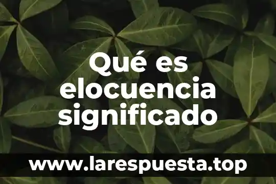 Qué es elocuencia significado