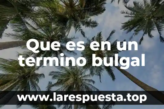 Que es en un termino bulgal