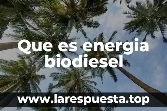 Que es energia biodiesel