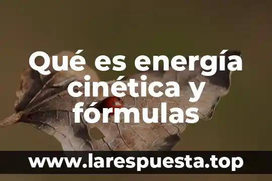 Qué es energía cinética y fórmulas