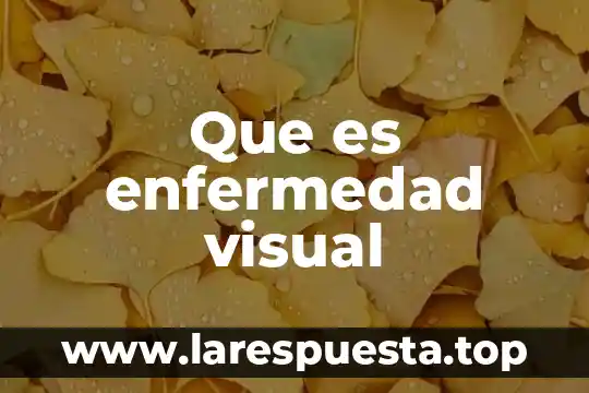Que es enfermedad visual