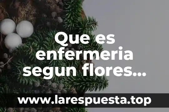 Que es enfermeria segun flores ningtengle