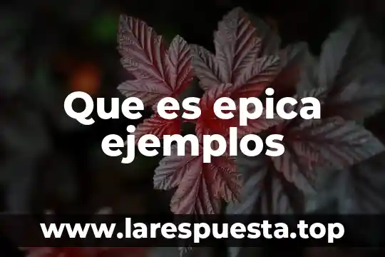 Que es epica ejemplos