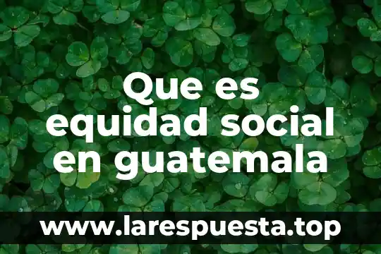 Que es equidad educativa en mexico 8 Que es equidad social en guatemala