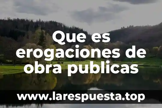 Qué es un regidor de obras públicas 5 Que es erogaciones de obra publicas