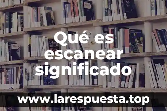 Qué es escanear significado