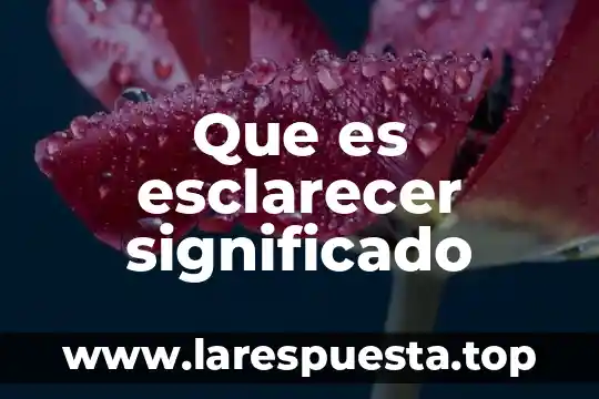 Que es esclarecer significado