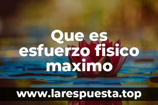 Que es un hombre hombria al maximo 4 Que es esfuerzo fisico maximo