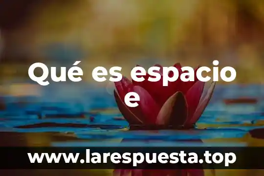 Qué es espacio e