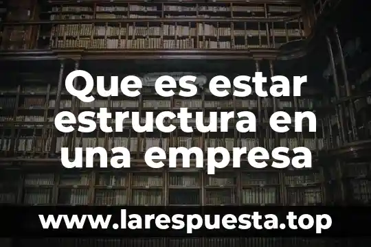 Que es estar estructura en una empresa