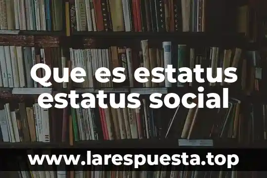 Que es estatus estatus social