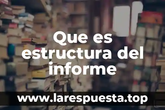 Que es estructura del informe