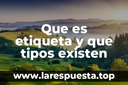 Que es etiqueta y que tipos existen